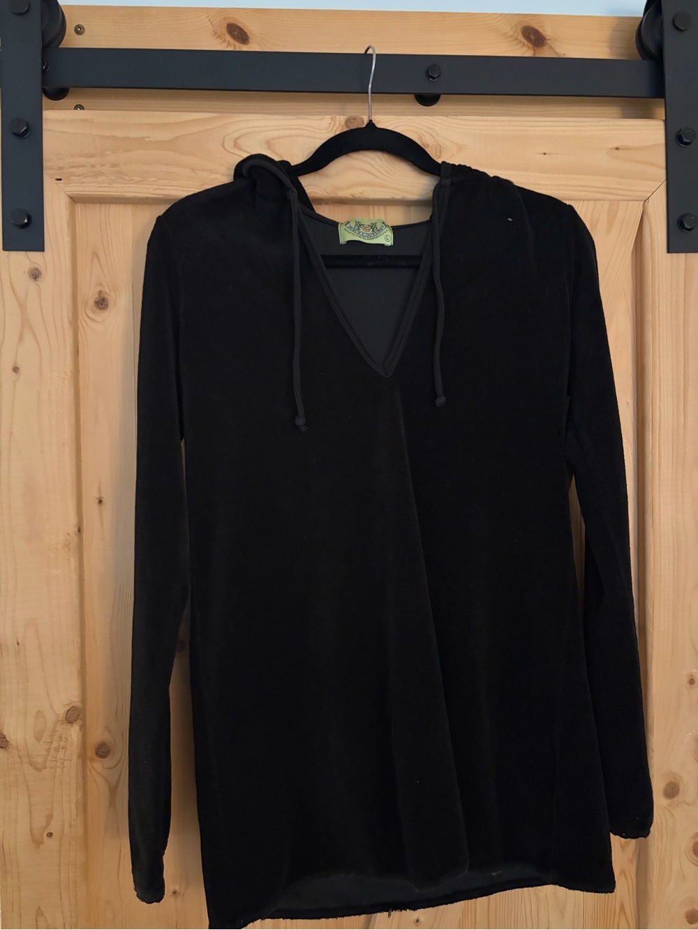 Juicy Couture Black V-Neck Hoodie Sweater - Women